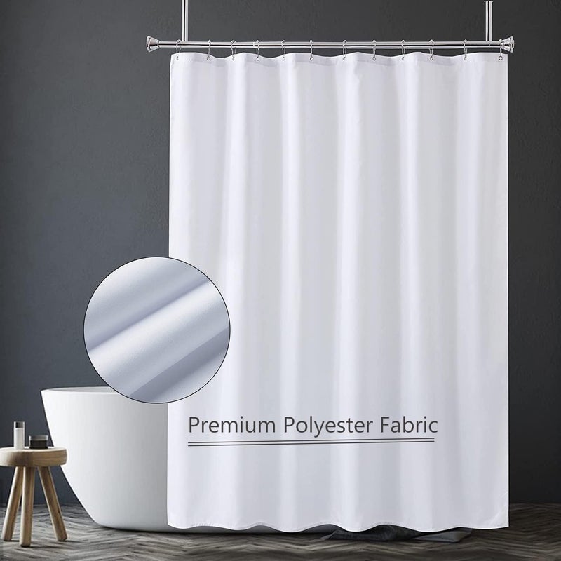 LLSCL White Fabric Shower Curtain Liner with Bottom Counterweight, Waterproof Hotel Quality, 72 x 72 Machine Washable - Image 5